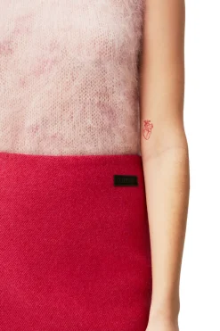Best GANNI Wool Mini Skirt Fiery Red