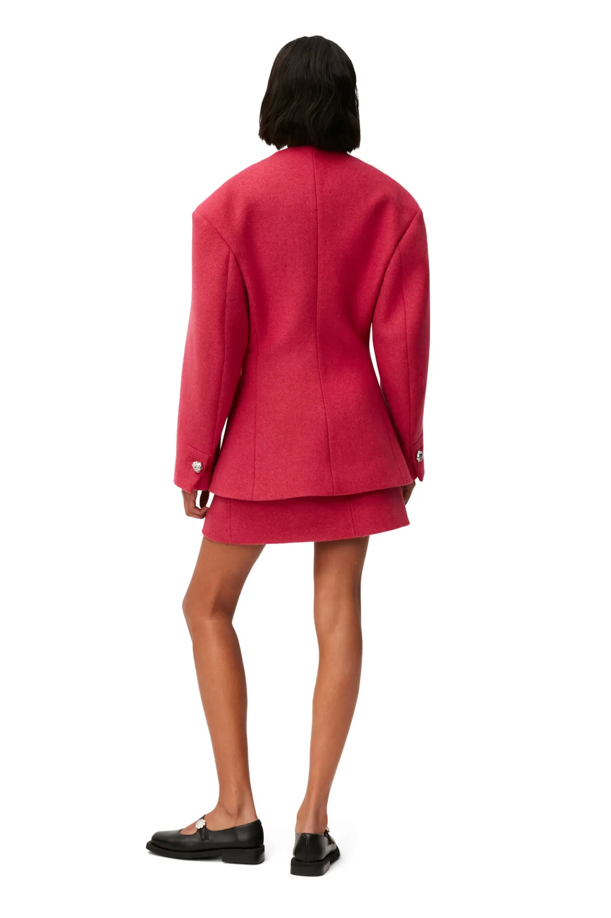 Best GANNI Wool Mini Skirt Fiery Red