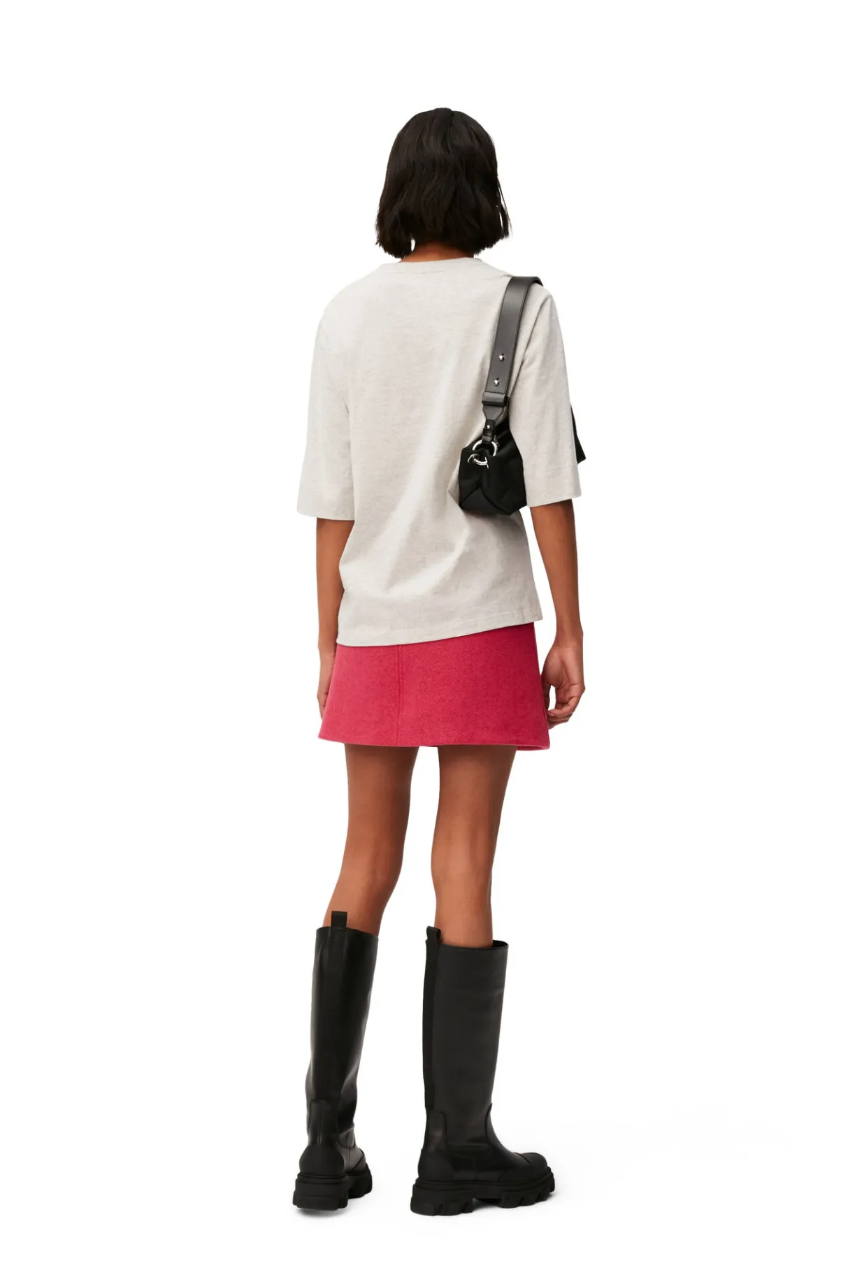 Best GANNI Wool Mini Skirt Fiery Red
