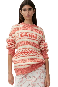Sale GANNI Wool Pullover Egret