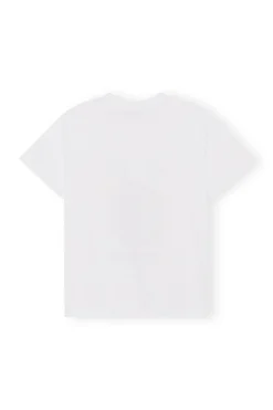 Outlet GANNI Yellow Smiley Relaxed T-Shirt Bright White