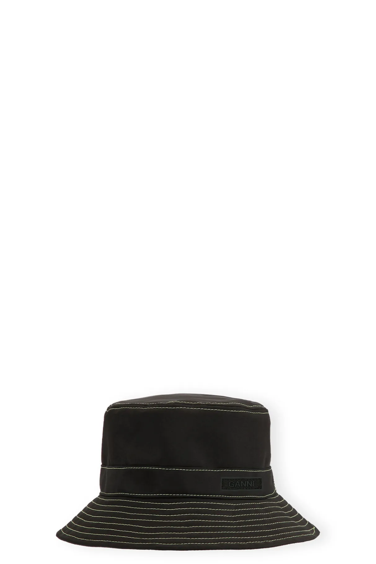 Best GANNI Yellow Stitch Bucket Hat Black