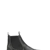 Shop GANNI Yellow Stitching Chelsea Boots Black